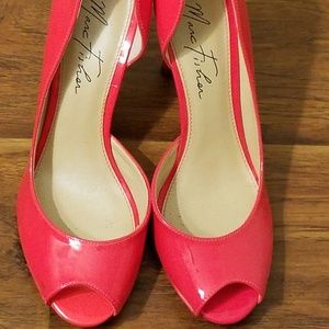 Marc Fisher peep toe hot pink heels